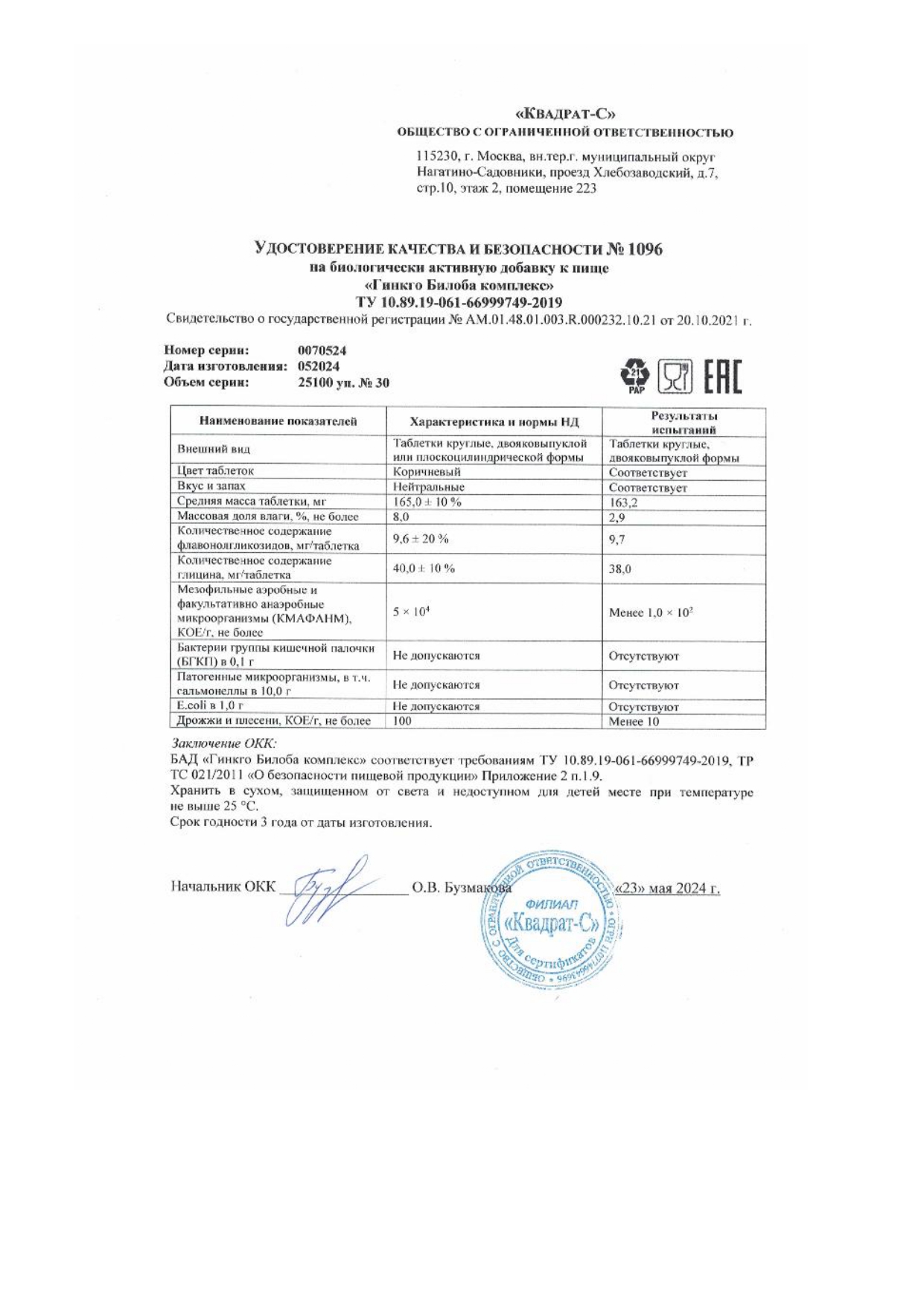 Паспорт №052024